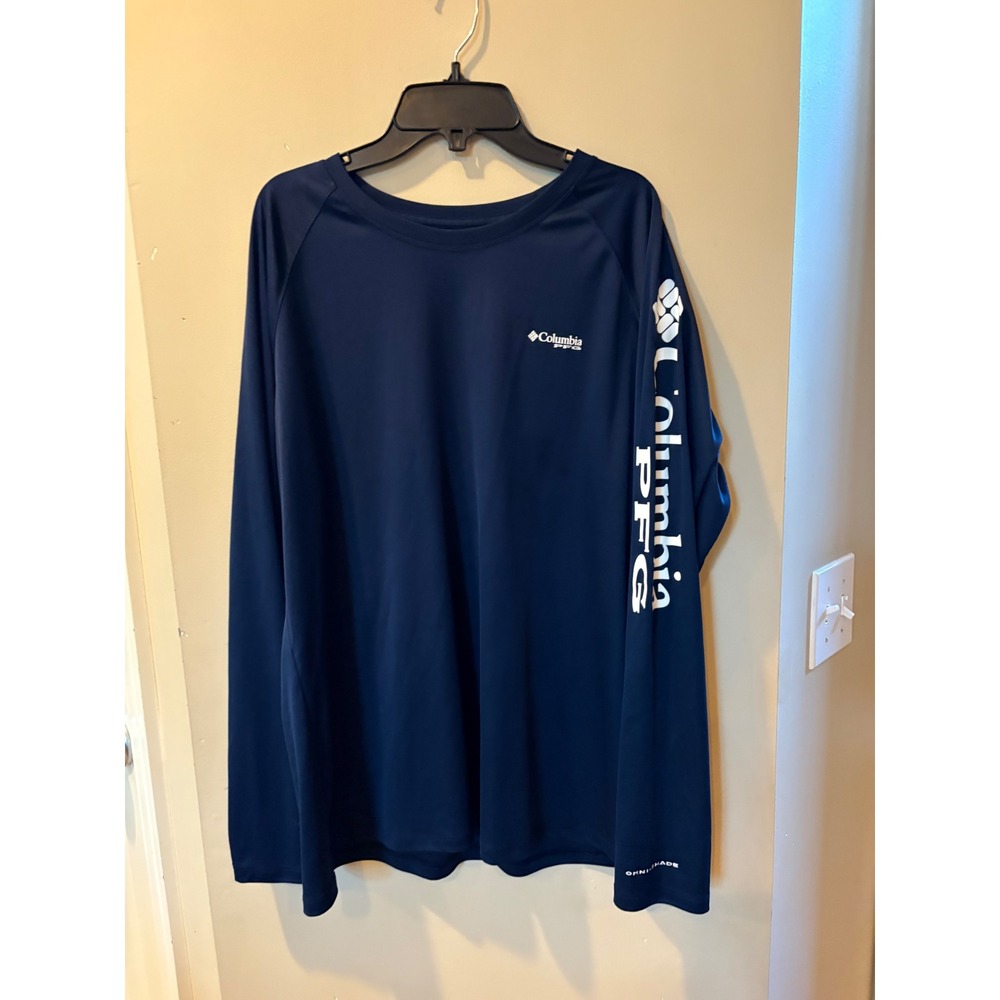 Columbia PFG Womens 1X Terminal Tackle Long Sleeve Shirt Navy Blue Omni-Shade